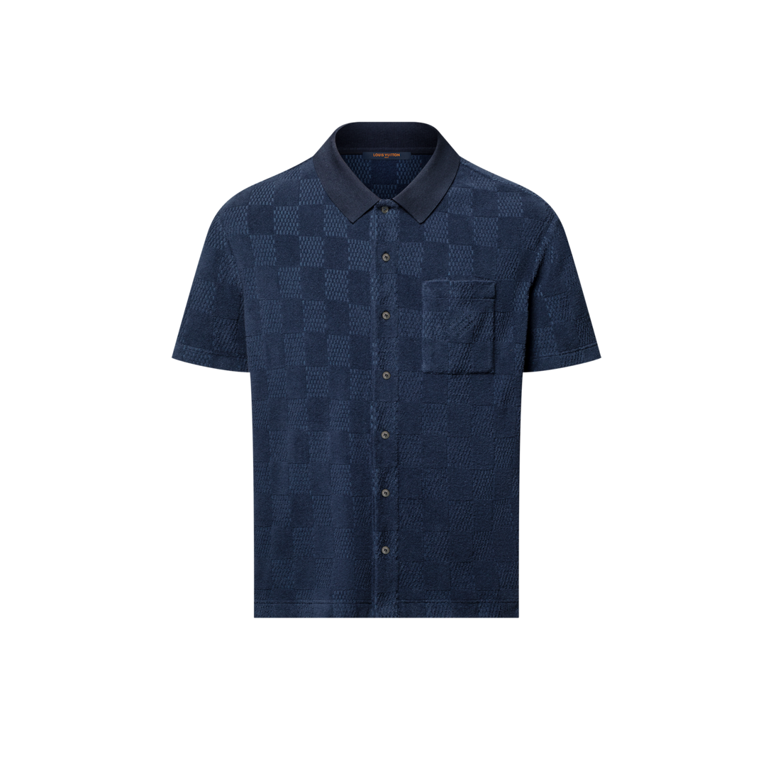 Damier French Terry Short-Sleeved Cotton-Blend Shirt - Ready to